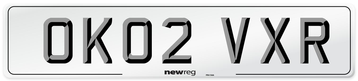 OK02 VXR Number Plate from New Reg